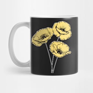 Yellow Poppy Plant Hand Drawn Gardening Gift Mug